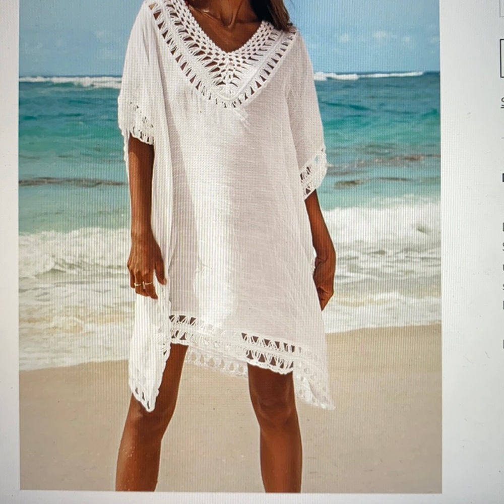 NWT - Super cute, white crochet cover-up.
